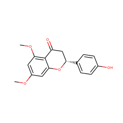 COc1cc(OC)c2c(c1)O[C@@H](c1ccc(O)cc1)CC2=O ZINC000002584591