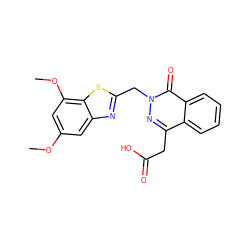 COc1cc(OC)c2sc(Cn3nc(CC(=O)O)c4ccccc4c3=O)nc2c1 ZINC000013860785