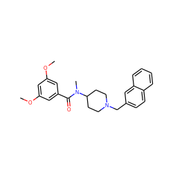 COc1cc(OC)cc(C(=O)N(C)C2CCN(Cc3ccc4ccccc4c3)CC2)c1 ZINC000036351777
