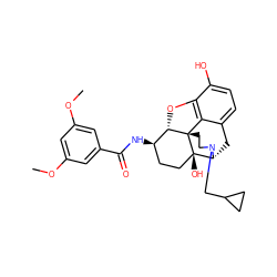 COc1cc(OC)cc(C(=O)N[C@@H]2CC[C@@]3(O)[C@H]4Cc5ccc(O)c6c5[C@@]3(CCN4CC3CC3)[C@H]2O6)c1 ZINC000029133047