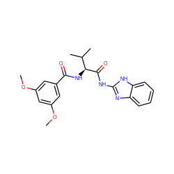 COc1cc(OC)cc(C(=O)N[C@H](C(=O)Nc2nc3ccccc3[nH]2)C(C)C)c1 ZINC000005861454