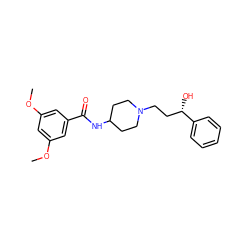 COc1cc(OC)cc(C(=O)NC2CCN(CC[C@H](O)c3ccccc3)CC2)c1 ZINC000036351800
