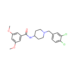 COc1cc(OC)cc(C(=O)NC2CCN(Cc3ccc(Cl)c(Cl)c3)CC2)c1 ZINC000036351803