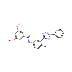 COc1cc(OC)cc(C(=O)Nc2ccc(C)c(-c3ncc(-c4ccccc4)[nH]3)c2)c1 ZINC000095578485