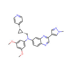 COc1cc(OC)cc(N(C[C@@H]2C[C@@H]2c2ccncc2)c2ccc3ncc(-c4cnn(C)c4)nc3c2)c1 ZINC000204168937