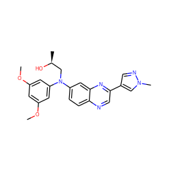 COc1cc(OC)cc(N(C[C@H](C)O)c2ccc3ncc(-c4cnn(C)c4)nc3c2)c1 ZINC000204170804