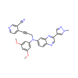 COc1cc(OC)cc(N(CC#Cc2ccncc2C#N)c2ccc3ncc(-c4cnn(C)c4)nc3c2)c1 ZINC000219379918