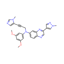 COc1cc(OC)cc(N(CC#Cc2cncn2C)c2ccc3ncc(-c4cnn(C)c4)nc3c2)c1 ZINC000219344963