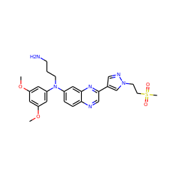 COc1cc(OC)cc(N(CCCN)c2ccc3ncc(-c4cnn(CCS(C)(=O)=O)c4)nc3c2)c1 ZINC000204158357