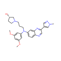 COc1cc(OC)cc(N(CCCN2CC[C@H](O)C2)c2ccc3ncc(-c4cnn(C)c4)nc3c2)c1 ZINC000199636057
