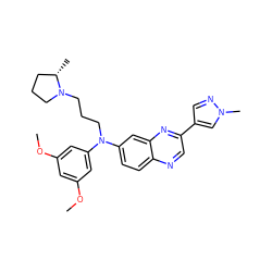 COc1cc(OC)cc(N(CCCN2CCC[C@@H]2C)c2ccc3ncc(-c4cnn(C)c4)nc3c2)c1 ZINC000204148907