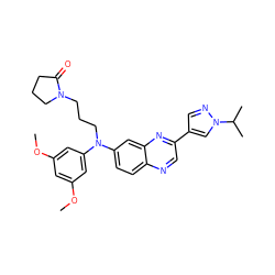 COc1cc(OC)cc(N(CCCN2CCCC2=O)c2ccc3ncc(-c4cnn(C(C)C)c4)nc3c2)c1 ZINC000204149198