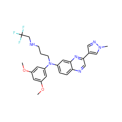 COc1cc(OC)cc(N(CCCNCC(F)(F)F)c2ccc3ncc(-c4cnn(C)c4)nc3c2)c1 ZINC000139507134