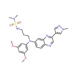 COc1cc(OC)cc(N(CCCNS(=O)(=O)N(C)C)c2ccc3ncc(-c4cnn(C)c4)nc3c2)c1 ZINC000072317994