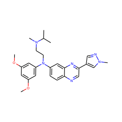 COc1cc(OC)cc(N(CCN(C)C(C)C)c2ccc3ncc(-c4cnn(C)c4)nc3c2)c1 ZINC000204157084