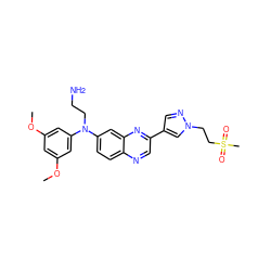 COc1cc(OC)cc(N(CCN)c2ccc3ncc(-c4cnn(CCS(C)(=O)=O)c4)nc3c2)c1 ZINC000204158909