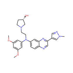 COc1cc(OC)cc(N(CCN2CC[C@H](O)C2)c2ccc3ncc(-c4cnn(C)c4)nc3c2)c1 ZINC000204157903