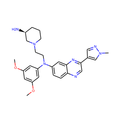 COc1cc(OC)cc(N(CCN2CCC[C@H](N)C2)c2ccc3ncc(-c4cnn(C)c4)nc3c2)c1 ZINC000204158506