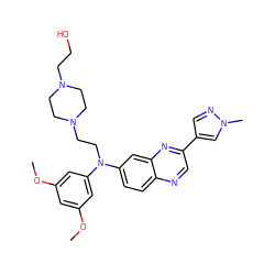 COc1cc(OC)cc(N(CCN2CCN(CCO)CC2)c2ccc3ncc(-c4cnn(C)c4)nc3c2)c1 ZINC000219361203