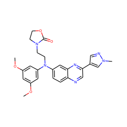 COc1cc(OC)cc(N(CCN2CCOC2=O)c2ccc3ncc(-c4cnn(C)c4)nc3c2)c1 ZINC000204147823