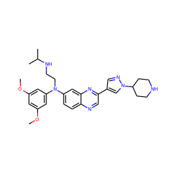 COc1cc(OC)cc(N(CCNC(C)C)c2ccc3ncc(-c4cnn(C5CCNCC5)c4)nc3c2)c1 ZINC000204154614