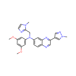 COc1cc(OC)cc(N(Cc2nccn2C)c2ccc3ncc(-c4cnn(C)c4)nc3c2)c1 ZINC000204146169