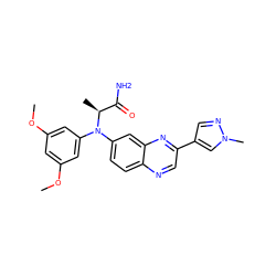 COc1cc(OC)cc(N(c2ccc3ncc(-c4cnn(C)c4)nc3c2)[C@@H](C)C(N)=O)c1 ZINC000204172852