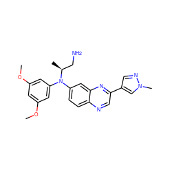 COc1cc(OC)cc(N(c2ccc3ncc(-c4cnn(C)c4)nc3c2)[C@@H](C)CN)c1 ZINC000204172728