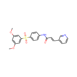 COc1cc(OC)cc(S(=O)(=O)c2ccc(NC(=O)/C=C/c3cccnc3)cc2)c1 ZINC000142395012