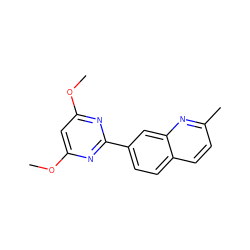 COc1cc(OC)nc(-c2ccc3ccc(C)nc3c2)n1 ZINC000028710052