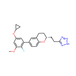 COc1cc(OC2CC2)cc(-c2ccc3c(c2)CC[C@H](CCc2nn[nH]n2)O3)c1F ZINC001772642571