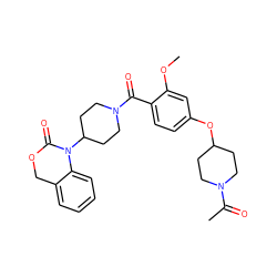 COc1cc(OC2CCN(C(C)=O)CC2)ccc1C(=O)N1CCC(N2C(=O)OCc3ccccc32)CC1 ZINC000003824080