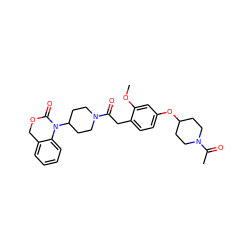 COc1cc(OC2CCN(C(C)=O)CC2)ccc1CC(=O)N1CCC(N2C(=O)OCc3ccccc32)CC1 ZINC000028759154