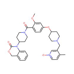 COc1cc(OC2CCN(Cc3c[n+]([O-])ccc3C)CC2)ccc1C(=O)N1CCC(N2C(=O)OCc3ccccc32)CC1 ZINC000026277511