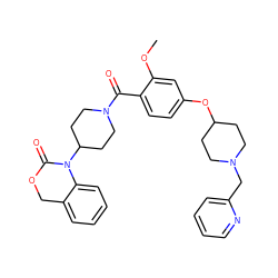 COc1cc(OC2CCN(Cc3ccccn3)CC2)ccc1C(=O)N1CCC(N2C(=O)OCc3ccccc32)CC1 ZINC000026263038