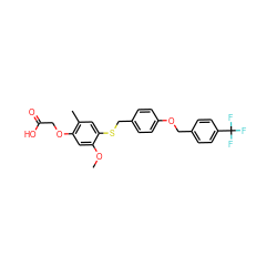 COc1cc(OCC(=O)O)c(C)cc1SCc1ccc(OCc2ccc(C(F)(F)F)cc2)cc1 ZINC000028822316