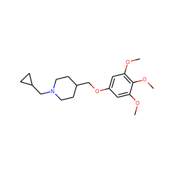 COc1cc(OCC2CCN(CC3CC3)CC2)cc(OC)c1OC ZINC000013730036