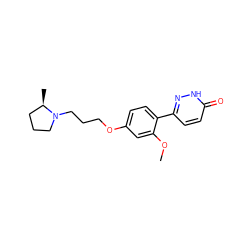 COc1cc(OCCCN2CCC[C@H]2C)ccc1-c1ccc(=O)[nH]n1 ZINC000072116535