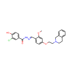 COc1cc(OCCN2CCc3ccccc3C2)ccc1/C=N/NC(=O)c1ccc(O)c(Cl)c1 ZINC000013492699