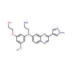 COc1cc(OCCO)cc(N(CCN)c2ccc3ncc(-c4cnn(C)c4)nc3c2)c1 ZINC000219356057