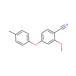 COc1cc(Oc2ccc(C)cc2)ccc1C#N ZINC000040980021