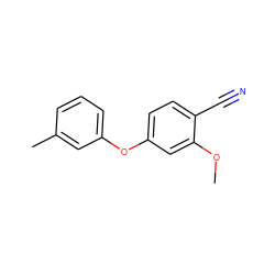 COc1cc(Oc2cccc(C)c2)ccc1C#N ZINC000040950405