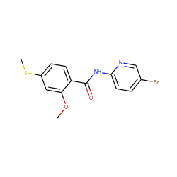 COc1cc(SC)ccc1C(=O)Nc1ccc(Br)cn1 ZINC000000852606