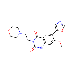 COc1cc2[nH]c(=O)n(CCN3CCOCC3)c(=O)c2cc1-c1cnco1 ZINC000028340543