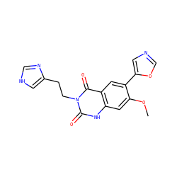 COc1cc2[nH]c(=O)n(CCc3c[nH]cn3)c(=O)c2cc1-c1cnco1 ZINC000028129497