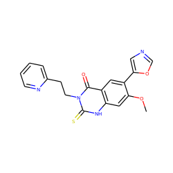 COc1cc2[nH]c(=S)n(CCc3ccccn3)c(=O)c2cc1-c1cnco1 ZINC000028338018