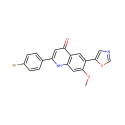 COc1cc2[nH]c(-c3ccc(Br)cc3)cc(=O)c2cc1-c1cnco1 ZINC000013487589