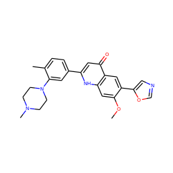 COc1cc2[nH]c(-c3ccc(C)c(N4CCN(C)CC4)c3)cc(=O)c2cc1-c1cnco1 ZINC000013487599