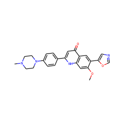 COc1cc2[nH]c(-c3ccc(N4CCN(C)CC4)cc3)cc(=O)c2cc1-c1cnco1 ZINC000013487598