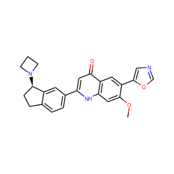 COc1cc2[nH]c(-c3ccc4c(c3)[C@H](N3CCC3)CC4)cc(=O)c2cc1-c1cnco1 ZINC000012354288